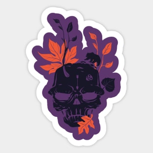 Skull & Leaves Sticker